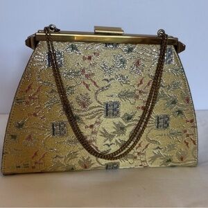 Rare Vintage 1950s Edwards Bag, Convertible Gold and Black Evening Purse